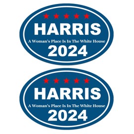 2 Pack Harris for President 2024 Magnets Vote Democratic Magnets Vinyl Coat of Arms Auto Bumper Magnet Stickers Fade Proof Waterproof Outdoor Indoor