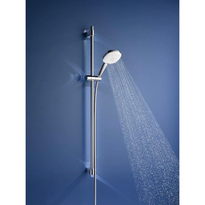 GROHE 26783002 Tempesta 24-Inch Shower Rail Set, 2-Spray, Square, 1.5