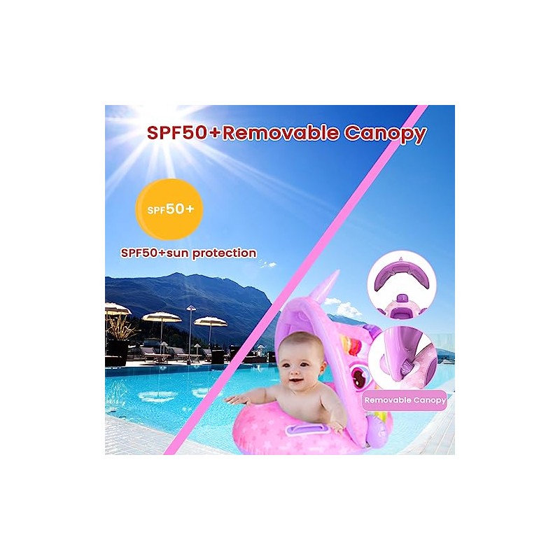 Arcimatto - Flotadores de piscina para bebé con toldo extraíble