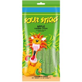 Snacktery Green Apple Sour Straws - Flavored Sour Gummies - Non GMO, Vegan & Kosher Sour Gummy Candy - 3.5 Ounce Pack
