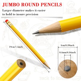 48 Pcs Jumbo Round Pencil, Wooden Pencil with Black Core for Carpenters Construction Workers Woodworkers Framers Beginners Students Teachers DIY Project (Orange)