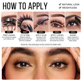 Hermosa Dallas Dusk 3D Vegan Mink False Eyelashes, 10 Pairs with Fluffy and Wispy Styles, Natural Look with Cat Eye Flare Lashes, Comfortable & Lightweight Lashes Eyelashes Set HMN47-11