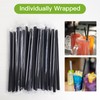 100 Pcs Black Boba Straws, Happybase Jumbo Smoothie Straws, Individually