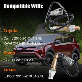 2pc Upstream & Downstream O2 Oxygen Sensor Compatible with Toyota Camry 2010-2017, for Scion tC 2011-2016 RAV4 2013-2018 Lexus ES300h 2013-2018, Replaces OE# 250-54084 350-64031
