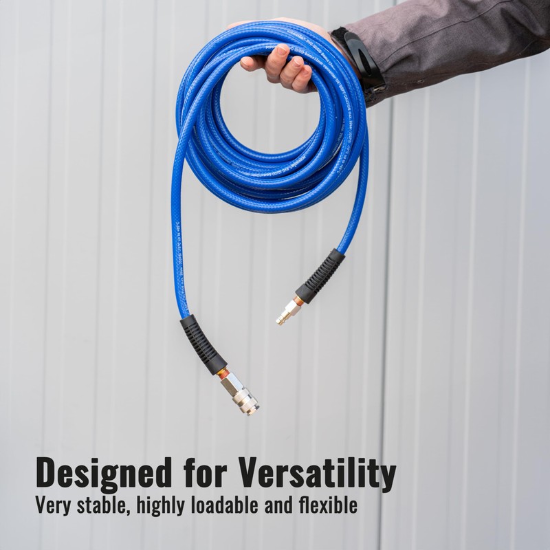 Poppstar PVC Air Line Hose 6/12mm, 5m Long, Quick Coupling