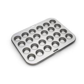 Fox Run Mini Muffin and Cupcake Pan, 24 Mini Cups, Stainless Steel Baking Pan, 10.5 x 13.75 x 1.5 inches,