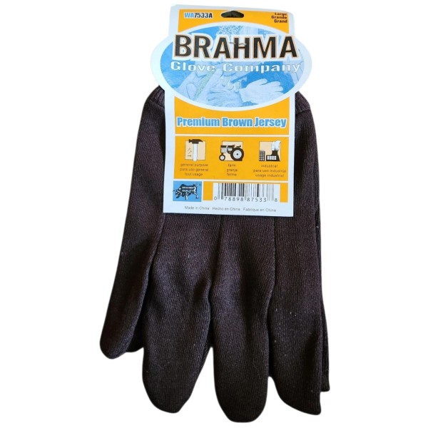 Brahma Brown Jersey gloves Brahma Gloves And Safety Knit Poly/cotton