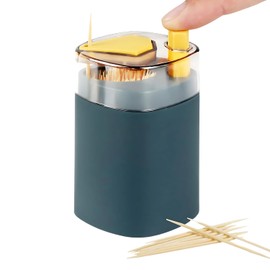 EZONEDEAL Toothpick Holder Dispensers, Automatic Pop-Up Toothpicks Box For Kitchen Restaurant Thickening Container Pocket Novelty, Toothpick Storage Box, Hands-Free Toothpick Dispenser (Blue)