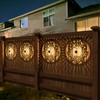 gardencave 4 Pack Solar Fence Lights Metal Solar Powered Outdoor