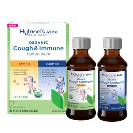 Hyland's Kids Organic Cough and Immune Day and Night Combo Pack, Eases Coughs, Supports Immunity, Promotes Sleep, Two 4 Fl Oz. Bottles (8 fl oz)