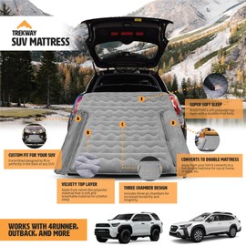 Offroading Gear SUV/Van Inflatable Air Mattress w/Side Chambers - Car Camping Bed - for 4Runner, Outback, Forester, Cherokee, RAV4, Blow Up Inflatable. from Trekway