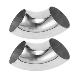 Motoforti 2pcs 90 Degree Mandrel Bend Elbow Car Modified Exhaust Pipe Tubing Piping 3" Inch OD Thickness 2mm/14GA 76x185x2.0mm 304 Stainless Steel Silver Tone