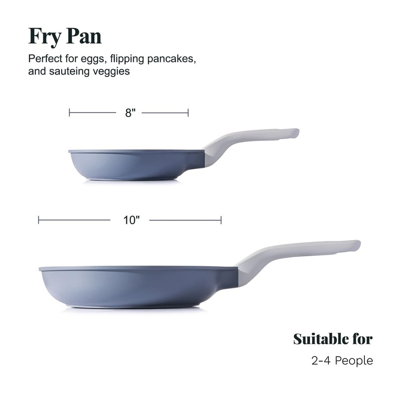 PRICUSIS Nonstick Ceramic Frying Pan Set, Non Toxic Nonstick Pan