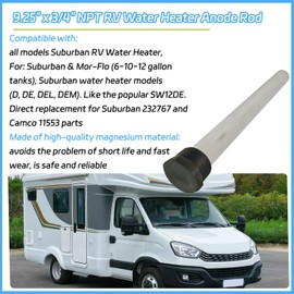 RV Water Heater Anode Rod - 9.25" x 3/4" NPT RV Water Heater Magnesium Anode Rod Replacement Part for Suburban and Morflo 232767 RV hot Water heaters (2 Pack)