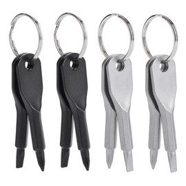Portable Keychain Screwdriver, Bestgle EDC Outdoors Repair Tool Key Chain Flat Head and Phillips Screwdriver with Keyring (4 Set - 8 Pcs)