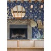 PrintFresh PFS4808: Navy Camel's Courtyard Peel & Stick Wallpaper, Multi
