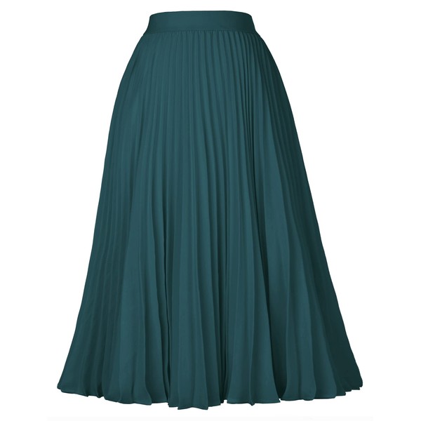 GRACE KARIN Womens Casual A-Line Chiffon Skirts Pleated Swing Skirt