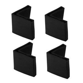 sourcing map 50mm x 50mm Angle Iron Foot Pads L Shaped PVC Furniture Desk Leg Caps End Covers Floor Protector Black 4 Pcs