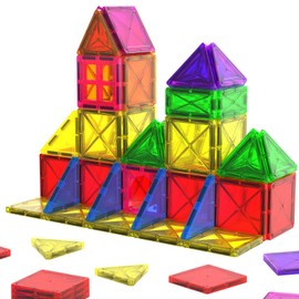 Mini Magnetic Tiles, Toddler Toys Travel Magnetic Building Blocks for Kids Ages 3+, Educational Toy for Boys Girls Sensory Montessori Toys for Preschool Learning, Birthday Gift