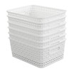 NICESH 6-Pack White Plastic Small Storage Baskets, 10" x 7.7"