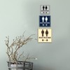 Square Restrooms Left and Right Arrow Sign (Brushed Silver) -