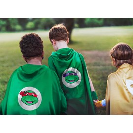 Udekit Ninja Turtles Feel Mask Ninja Coat for Children Superhero Cosplay Costume Party Accessories (8 Pieces/Set)