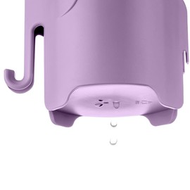 RyanLemon Elephant Toothbrush Holder for Kids Toddler, Suction Cup Toddler Toothbrush Holder, Cute Baby Toothbrush Holder with 3 Slots and 1 Hook, Toothbrush Holders Kids for Bathroom, Light Purple