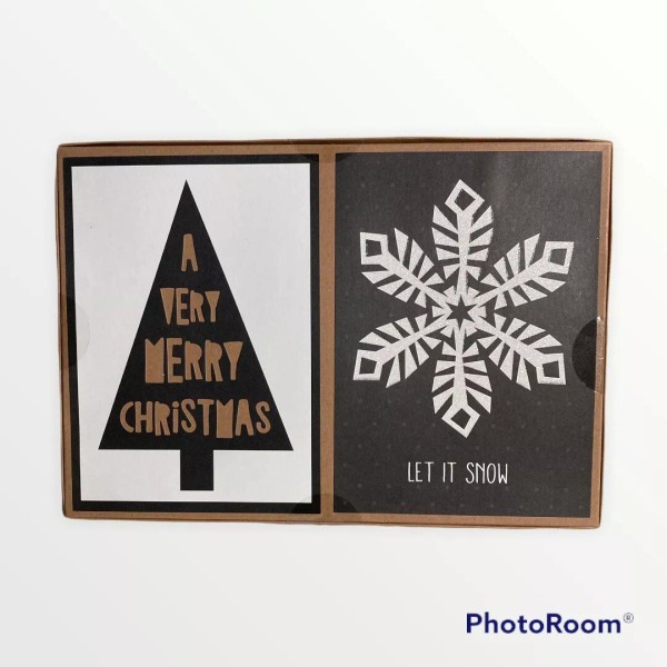 Design Group Black White Christmas Happy Holidays Cards Christmas Tree