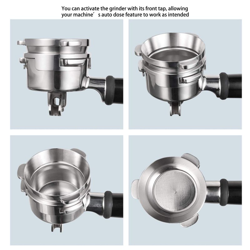 54mm Hands Free Dosing Funnel Stainless Steel Coffee Powder Dosing