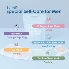 Naisture 15-Minute Groom Me Kit Skincare Gift Set - All-in-One Bundle with Hair Face Eye Mask Complete Self-Care Kit (5 Pieces) Color / 나이스처 15분 그루밍 미 키트 스킨케어 선물 세트 - 헤어 페이스 아이 마스크가 포함된 올인원 번들 완벽한 셀프 케어 키트(5개) Color
