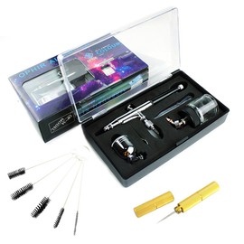 OPHIR Air Brush Airbrush with Cleaning Needle & Brush 0.3mm Spray Gun Model Body Art Paint Tool