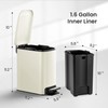 Cesun Small Bathroom Trash Can with Lid Soft Close, Step