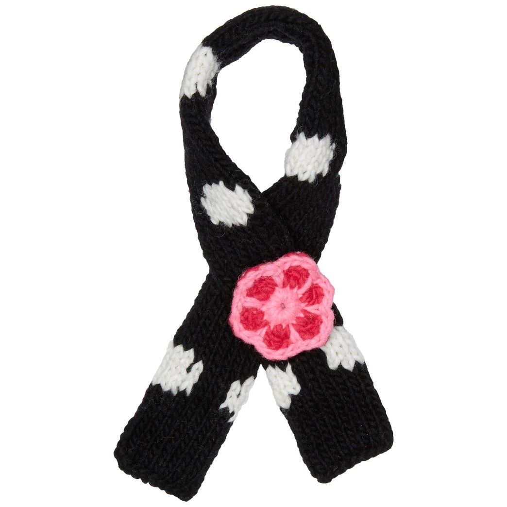 Chilly Dog Scarf for Dogs, Small, Polka Black