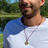 Serenity Prayer Men Necklace - Medallion Rustic, Coin, Silver Cross