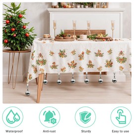 Singring 10 Pack Heavy Tablecloth Weights, Stainless Steel Balls with Metal Clips, Curtain Weights for Outdoor, Table Cover Weights for Decoration, Outdoor Picnic, Garden Flag, Family Dinner