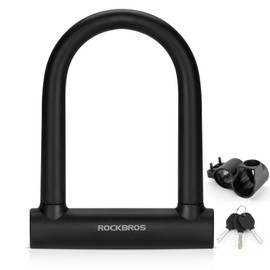 ROCKBROS U Lock Bike U Lock with Cable Heavy Duty Anti Theft Bike Lock U-lock 4 ft Cable Mounting Bracket for Bikes eBikes Motorcycles Scooters