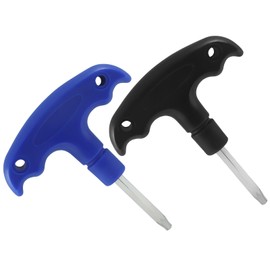 OSVJE 2 Pack Adjustable Golf Torque Wrench, Ergonomic Plastic Handle Golf Tool Stainless Steel Driver Tool, Portable Golf Club Adjustment Head Tool for Golf Club Driver Equipment（Black and Blue