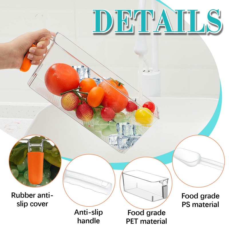 Havawish Ice Storage Bin and Flexible Scoop Set Plastic Freezer