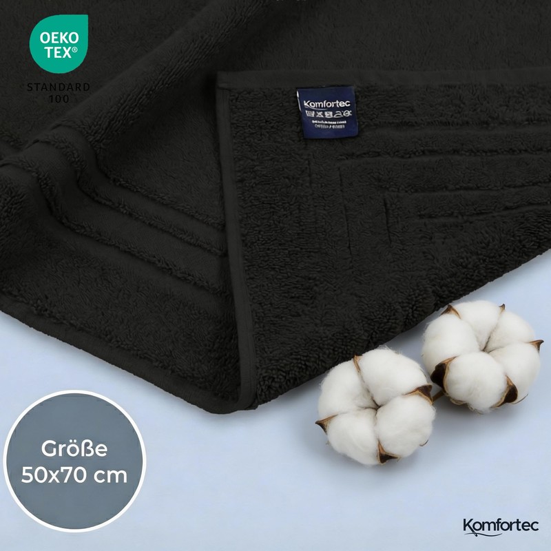 Komfortec Set of 2 Bath Mats Made of 100% Cotton,