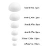Craft Half Foam Balls 45 Pack 6 Sizes(1-2.75 Inches) White