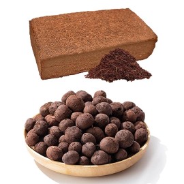 Unbranded 10 coconut shell bricks + 5LB clay pebbles, plant growing medium for hydroponics
