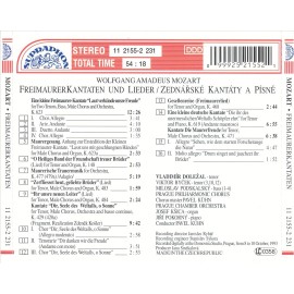 VLADIMÍR DOLEZAL / PAVEL KÜHN MOZART: FREI MAURER KANTATEN NEW CD