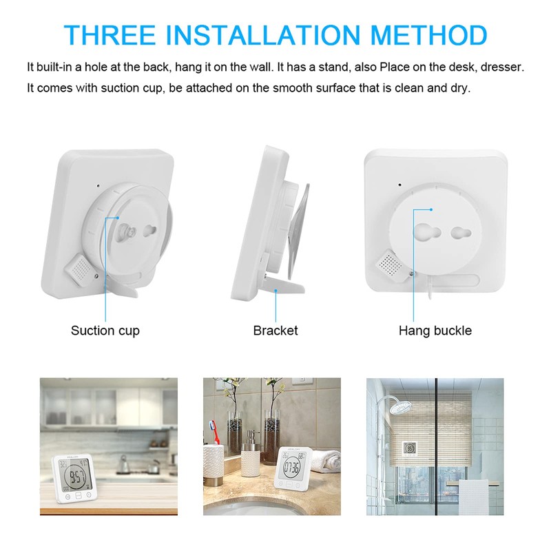 ONEVER Shower Clock, Digital Toilet Timer Shower Clock with Timer,