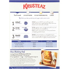 Krusteaz Wild Blueberry Muffin Mix - No Artificial Flavors, Colors or Preservatives - 17.1 OZ (Pack of 3)