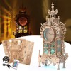 FUNPOLA 3D Wood Puzzle LED Tower Clock, DIY Architectural Building