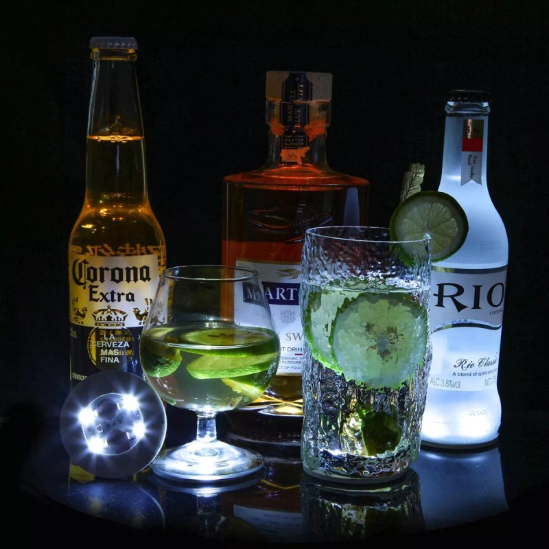 ZhuoSheng Taza Tapete Led Bebidas Botella Pegatinas Posavasos 24pcs