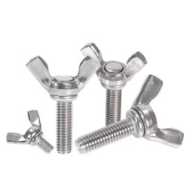 M8-1.25 x 30mm 304 Stainless Steel Wing Butterfly Screws Bolts,Wing Bolt,Machine Fastener,Thumb Hand Screws for Electronic Equipment,10 Pcs