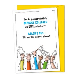 Funny XXL Card to Say Goodbye to Colleague or Colleague when Changing from Company, Company, Department, Job, Cheeky Farewell Card, Greeting Card with Envelope (DIN A4)