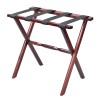 Homeroots Hotel Cherry Mahogany Folding Luggage Rack With Black Straps