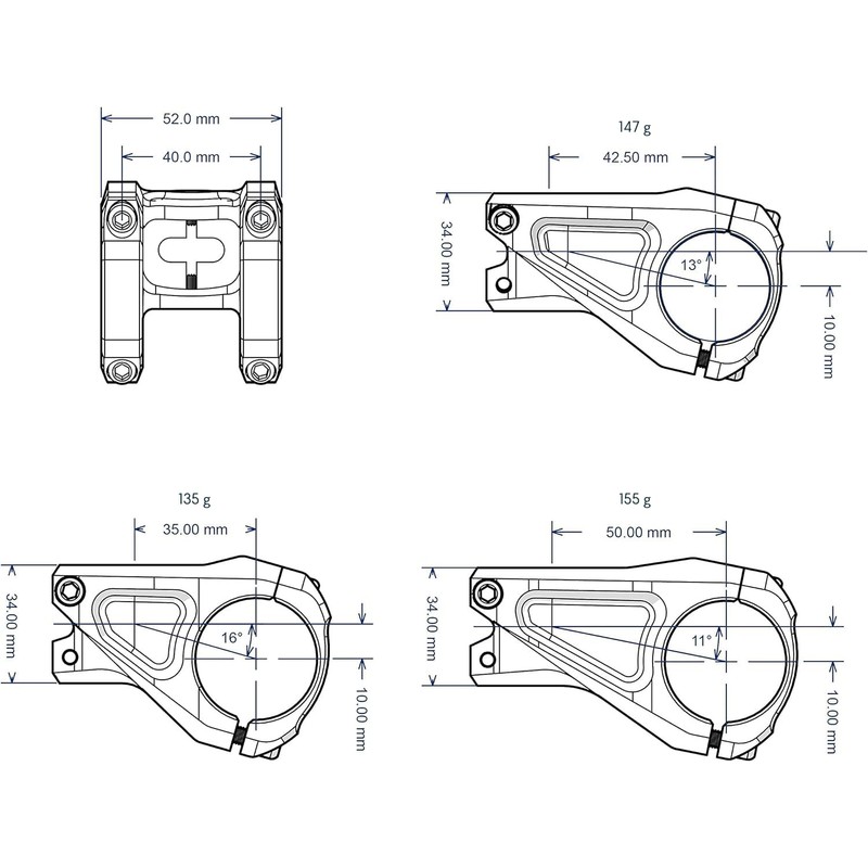 Funn Equalizer Bicycle Stem with 10 mm Gradient or Gradient,